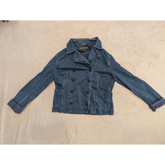RALPH LAUREN POLO JEANS Jacket Women's Denim Jean Trucker Cotton Blue - Picture 1 of 5
